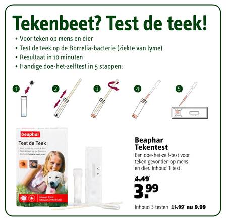 honden en teken test de teek